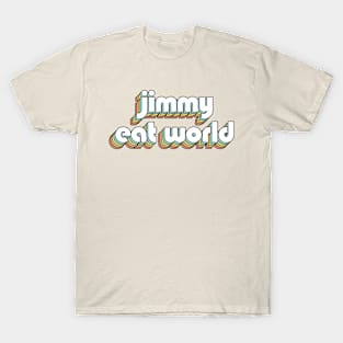 Jimmy Eat World - Retro Rainbow Typography Faded Style T-Shirt